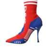 Red Blue Stretch Sock Style Ankle Boots Logo Shoes - Image 6
