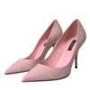 Light Pink Patent Leather Pumps Heels Shoes - Image 3