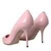 Light Pink Patent Leather Pumps Heels Shoes - Image 4