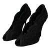 Black Cordonetto Ricamo Pump Open Toe Shoes - Image 3