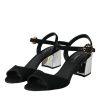 Black Crystal Ankle Strap Keira Sandal Shoes - Image 3