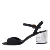 Black Crystal Ankle Strap Keira Sandal Shoes - Image 5