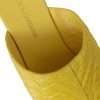 Yellow Leather Wood Mule Wedge Slides Shoes - Image 8