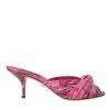 Pink Exotic Leather Kitten Heels Slides Shoes - Image 6