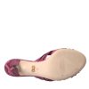 Pink Exotic Leather Kitten Heels Slides Shoes - Image 7