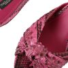 Pink Exotic Leather Kitten Heels Slides Shoes - Image 8