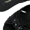 Black Exotic Leather Heels Slides Shoes - Image 7