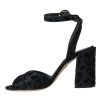 Black Leopard Suede Heels Sandals Shoes - Image 4