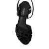 Black Leopard Suede Heels Sandals Shoes - Image 7