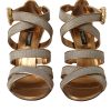 Bronze Crystal Strap Heels Sandals Shoes - Image 2