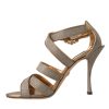Bronze Crystal Strap Heels Sandals Shoes - Image 5