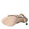 Bronze Crystal Strap Heels Sandals Shoes - Image 7