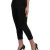 Black High Waist Capri Cropped Pants - Image 3