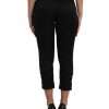 Black High Waist Capri Cropped Pants - Image 4