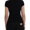 Black Turtleneck Viscose Short Sleeve Top - Image 3