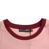 Pink Cotton Short Sleeves Crew Neck T-shirt - Image 6