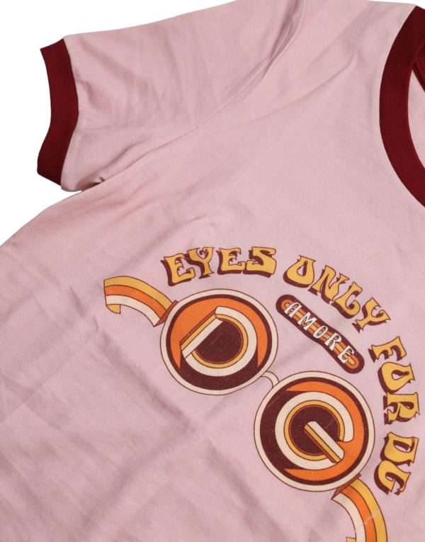 Pink Cotton Short Sleeves Crew Neck T-shirt - Image 7