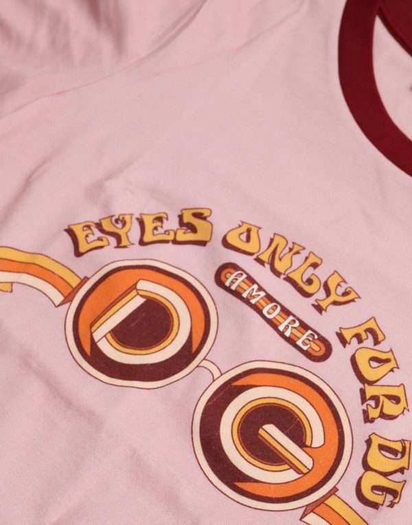 Pink Cotton Short Sleeves Crew Neck T-shirt - Image 8