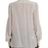 Off White Long Sleeve Button Down Blouse Top - Image 4