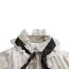 Off White Silk Blend Ascot Collar Blouse Top - Image 7