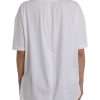 White Cotton Crew Neck Short Sleeves T-shirt - Image 4