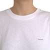 White Cotton Crew Neck Short Sleeves T-shirt - Image 5