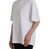 White Cotton Crew Neck Short Sleeves T-shirt - Image 2