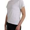 White Cotton Crew Neck Short Sleeves T-shirt - Image 3
