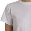 White Cotton Crew Neck Short Sleeves T-shirt - Image 6