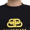 Black Cotton Logo Print Crew Neck Short Sleeves T-shirt - Image 5