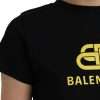 Black Cotton Logo Print Crew Neck Short Sleeves T-shirt - Image 6