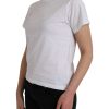 White Cotton Crew Neck Short Sleeves T-shirt - Image 3