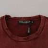 Maroon Printed Crewneck Tee Cotton T-shirt - Image 8