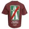 Maroon Print Round Neck Short Sleeves T-shirt - Image 2