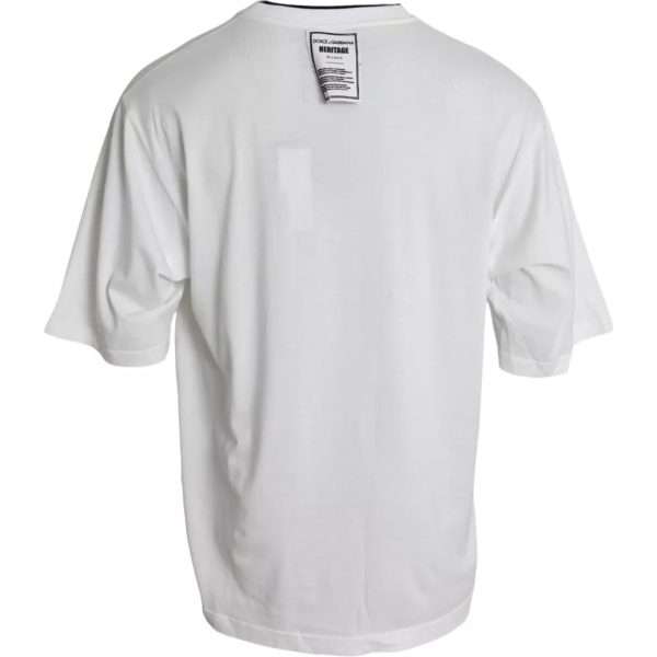 White Lion Crown Logo Cotton Crewneck T-shirt - Image 4