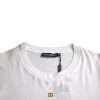 White Logo Cotton Round Neck Short Sleeves T-shirt - Image 4