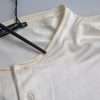 White Short Button Closure Silk Top T-shirt - Image 7