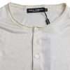 White Short Button Closure Silk Top T-shirt - Image 8