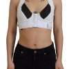 White Viscose Sleeveless Cropped Bustier Top - Image 2