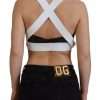 White Viscose Sleeveless Cropped Bustier Top - Image 3