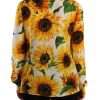 White Sunflower Silk Ascot Collar Blouse Top - Image 3