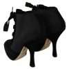 Black Suede Stretch Ankle Boots Booties Shoes - Image 5
