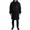 Black Nylon Hooded Parka Coat Winter Jacket - Image 2