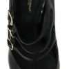 Black Leather Ankle Strap Heels Pumps Shoes - Image 5