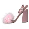 Pink Turkey Feather Crystal Sandals Shoes - Image 7