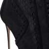 Black Tulle Stiletto Heels Short Boots Shoes - Image 6
