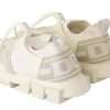 White Fabric Suede Sorrento Lace Up Sneakers Shoes - Image 2