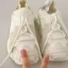 White Fabric Suede Sorrento Lace Up Sneakers Shoes - Image 6