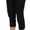 Black Cotton Cropped Capri Pants - Image 2