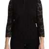 Black Lace Long Sleeve Blouse Nylon Top - Image 4